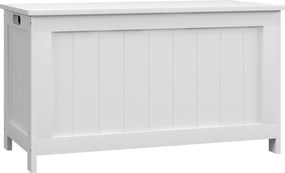 HOMCOM Pudełko do przechowywania zabawki, skrzynia MDF, 2 uchwyty, 81 x 40 x 46 cm, Biały
