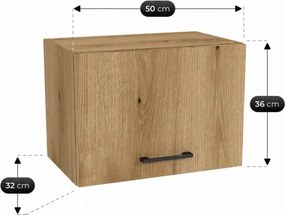 Zestaw Mebli Kuchennych MODERN 170 cm Czarny/Dąb Evoke Loftowy