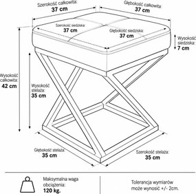 Pufa ZOA LOFT podstawa czarna : Kolor nogi - Czarna, Kolor tkaniny - EKO-SKÓRA - 5D, Typ tkaniny - Eko-skóra