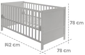 Jasnoszare łóżeczko 70x140 cm – Roba