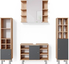 Zestaw mebli łazienkowych złoty dąb energetyczny 60x32x54 fynn