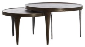 Brązowe okrągłe stoliki zestaw 2 szt. ø 75 cm Tobias – Light &amp; Living