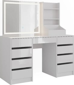 Stół toaletowy biały/biały wysoki połysk 128.2x50.1x76 sherry