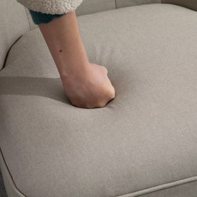 HOMCOM Fotele wypoczynkowe Fotel vintage Regulowane nóżki antypoślizgowe Krzesło lniane obicie drewniana rama Len Beżowy + czarny | Aosom PL