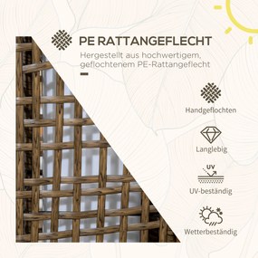 Outsunny Lampa Ogrodowa Solarna Rattan Automatyczne Włączanie 8h Świecenia 155x155x46cm | Aosom PL