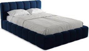 Łóżko 160 x 228 - z weluru - królewski niebieski - NALU