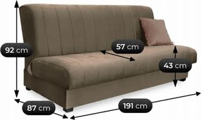 Sofa z Funkcją Spania SIGMA Rozkładana Wersalka Dwuosobowa Beżowa Nowoczesna do Salonu