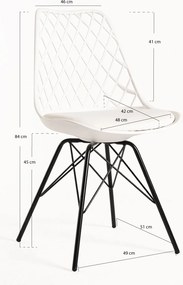 Zestaw 4 krzese Iron Mima