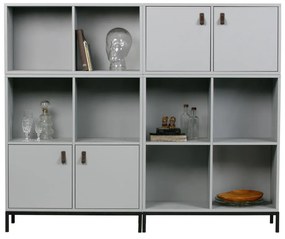 Szary regał modułowy z litego drewna sosnowego 81x81 cm Vt – vtwonen