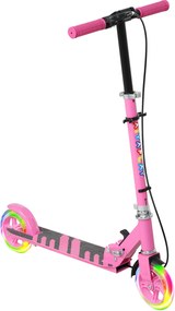 AIYAPLAY Hulajnoga dla Dzieci, Podwójne Hamulce, Metalowa Rama, Podnóżek, Składana, od 3 do 8 lat, Różowa