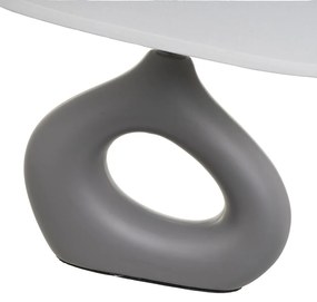 Biało-szara lampa stołowa ceramiczna z tekstylnym kloszem (wysokość 30 cm) – Casa Selección