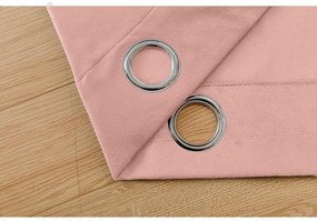 Zasłona zaciemniająca VELVET 140x250 cm, różowa Zawieszanie: Metalowe pierścienie