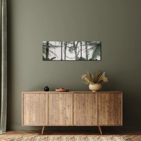 Obraz - dżungla w porannej mgle (z zegarem) (90x30 cm)
