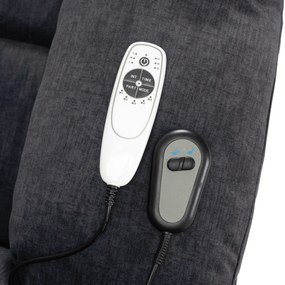 Fotel Masujący FENIX z Funkcją Wstawania Elektrycznie Rozkładany Ciemny Popiel Nowoczesny