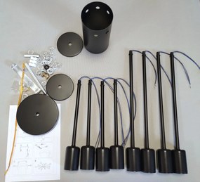 Lampa sufitowa metalowa loft cylinder wisząca AT43-8SZ-Czarna