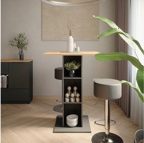 Zestaw stołu barowego złoty dąb power/antracyt 75x75x106 repose