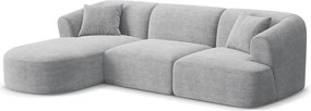 Jasnoszary sztruksowy narożnik (lewostronny/z szezlongiem) Campi – Cosmopolitan Design