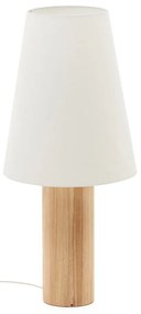 Biało-naturalna lampa stojąca z tekstylnym kloszem (wys. 110 cm) Marga – Kave Home