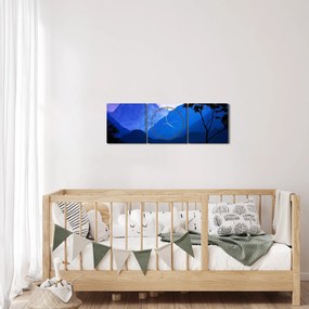 Obraz - Nocne niebo w Nepalu (z zegarem) (90x30 cm)