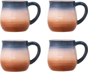 Niebiesko-pomarańczowe kubki ceramiczne zestaw 4 szt. 200 ml Tatum – Bloomingville