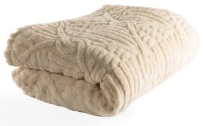 Białobeżowy koc z mikropluszu 150x200 cm Rena – Tiseco Home Studio