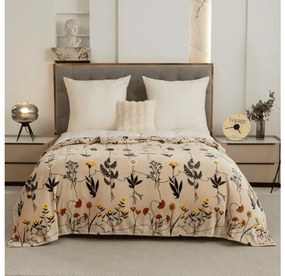 Mikropluszowy koc HERBÁŘ, beżowy Rozmiar: 200 x 220 cm