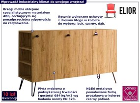 Nowoczesna komoda lewostronna w stylu loft dąb craft - Larkso 7X