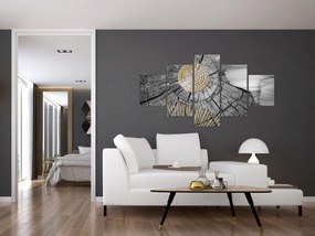 Obraz - Pień drzewa w kolażu (125x70 cm)