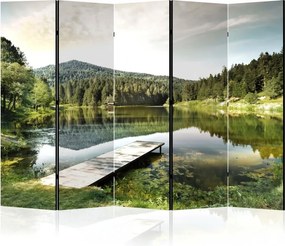 Parawan pokojowy 5-częściowy 225x172 Dwustronny dekoracyjny naturalistyczny Jezioro W Górach