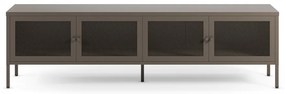 Szara metalowa szafka pod TV 160x50x35 cm Fayna – Marckeric