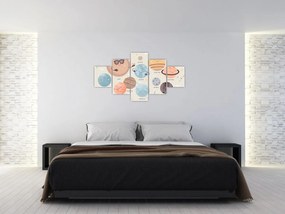 Obraz - Planety z nazwami (125x70 cm)