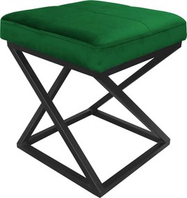 Pufa ZOA tkanina Welur loft ławka podnóżek metal : Kolor Stelaża - Czarny , Kolor tkaniny - VELVET - MG25, Typ tkaniny - Velvet