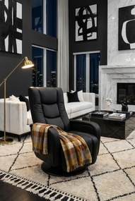 Czarny elegancki fotel masujący obrotowy S6-N66