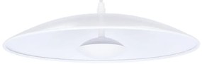 Biała lampa wisząca LED z metalowym kloszem Lund – Candellux Lighting