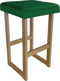 Hoker ALEX krzesło barowe tkanina Welur podstawa metalowa : Kolor Stelaża - Złoty, Kolor tkaniny - VELVET - MG25, Wysokość - 75 cm