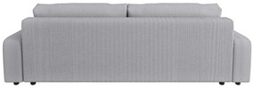 Jasnoszara sztruksowa rozkładana sofa ze schowkiem 234 cm Sara – Ropez