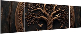 Obraz – Drewniane drzewo życia (170x50 cm)