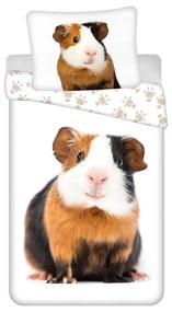 Biała bawełniana pościel dziecięca jednoosobowa 140x200 cm Guinea Pig – Jerry Fabrics