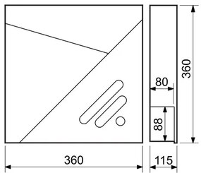 Skrzynka stalowa BK.506.G.AM czarny, 37,5 x 37 x 11,5 cm