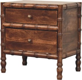Artisan Furniture Lite drewno Szafka Nocna z Ramą Bambusową w Odcieniu Prażonego Migdała