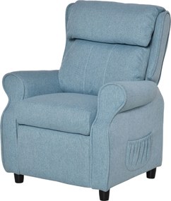 HOMCOM Fotel dziecięcy sofa dziecięca kanapa dziecięca tapczan regulowany z podnóżkiem niebieski