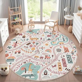 Dziecięcy dywan do zabawy odpowiedni do prania ø100 cm Furry World – Mila Home