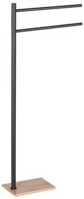 Gedy - Stojak na ręczniki TRILLY 83,5 cm czarny mat/bambus