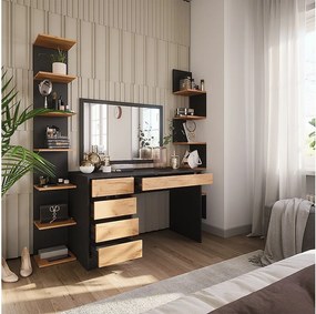 Toaletka antracyt/złoty dąb 120x55x75 sherry