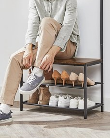 Ściana do przedpokoju TAYLOR z szafką na buty 180x64 cm, rustykalny brąz