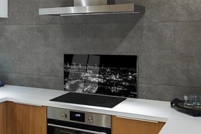 Panel nad Blat Kuchenny Nocna Panorama Warszawskich Drapaczy Chmur