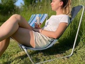 Składany leżak plażowy SAND, szare paski