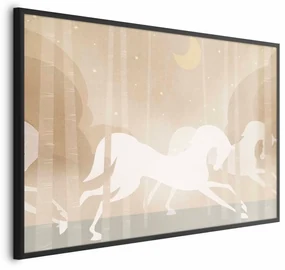 Plakat Pędzące rumaki 60x40 cm z ramą czarną bez marginesu ARTGEIST B