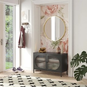 Czarna metalowa witryna 100x64x40 cm Luna – Støraa