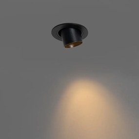 Zestaw 6 reflektorów wpuszczanych czarnych GU10 35 mm okrągłych z możliwością przechylania - Installa